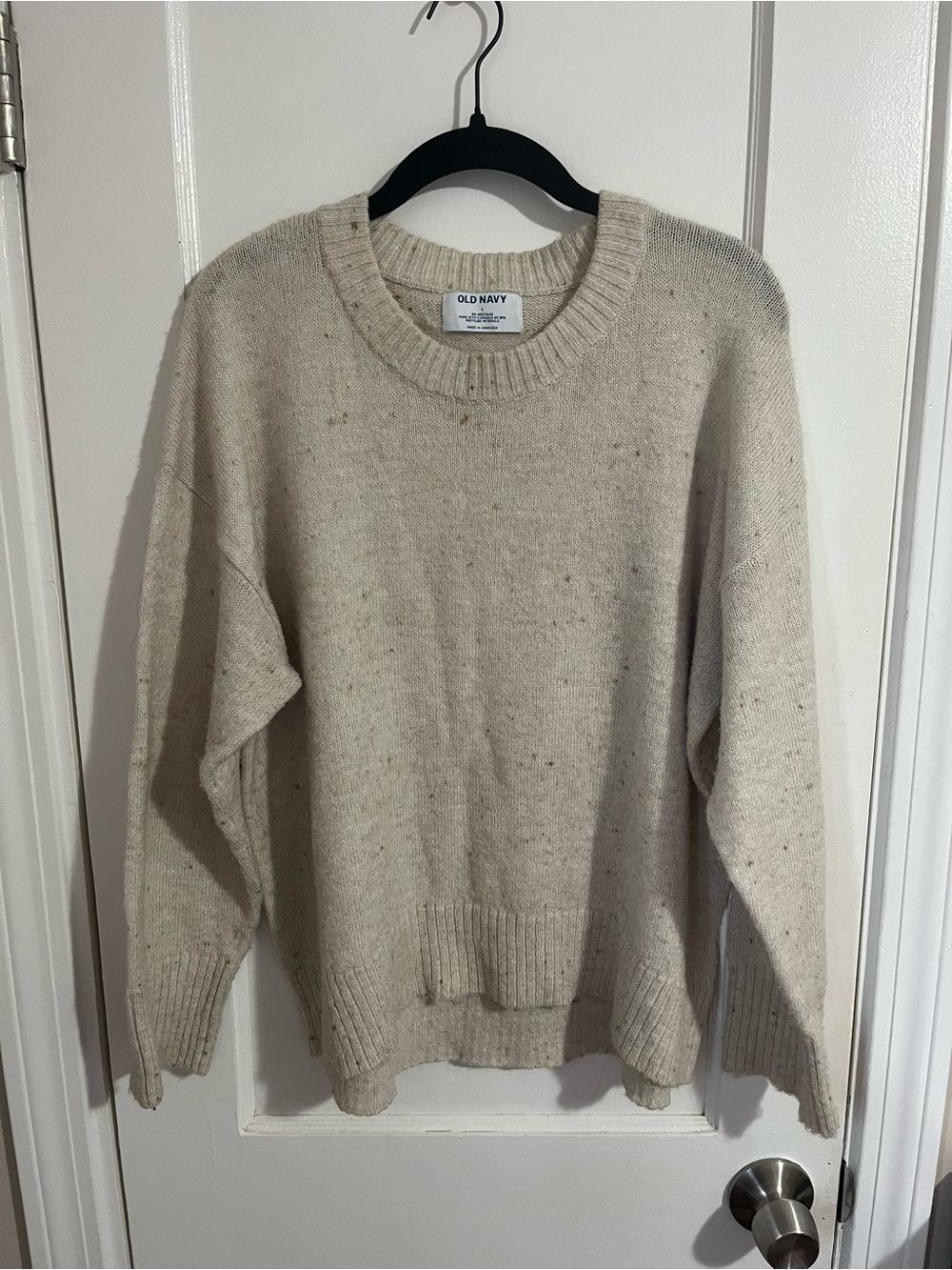 Old Navy Cream Flecked Crewneck Sweater